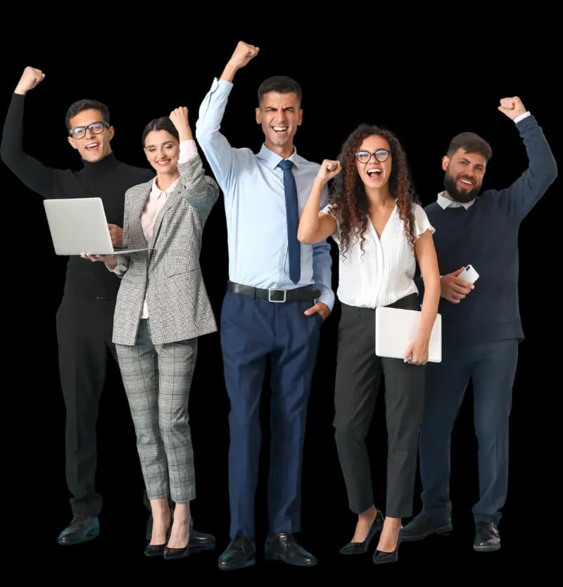 Ejecutivos comerciales y vendedores profesionales colaborando en ventas de Salespro